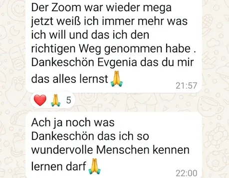 Screenshot einer Kundenstimme zum No Limits Intensivkurs (5)